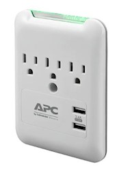 SURGE PROTECTOR, SURGEARREST ESSENTIAL, 3 OUTLETS PLUS USB PORTS, WHITE LARGE