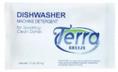 DISH SOAP, AUTOMATIC, POWDER PACKETS, TERRA BREEZE, 1.5 OZ, 200/CT (MIN 2 CASES / BULK) LARGE
