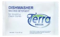 DISH SOAP, AUTOMATIC, POWDER PACKETS, TERRA BREEZE, 1.5 OZ, 200/CT (MIN 2 CASES / BULK) THUMBNAIL