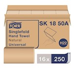 SINGLEFOLD PAPER TOWEL, NATURAL, TORK UNIVERSAL FIT, GREEN SEAL CERTIFIED, 10.3" x 6.1", 4000/CS THUMBNAIL