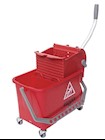 BUCKET/WRINGER COMBO UNIT, 4 GALLON, DUAL WATER CHAMBERS for CLEAN/DIRTY WATER, RED, UNGER THUMBNAIL