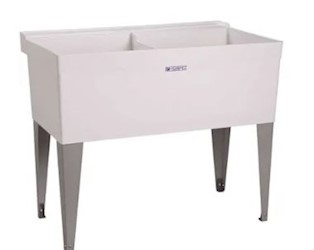 UTILITY TUB, THERMOPLASTIC, FLOOR MOUNT, MUSTEE UTILATUB, 40" X 24" X 33", WHITE LARGE