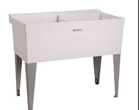 UTILITY TUB, THERMOPLASTIC, FLOOR MOUNT, MUSTEE UTILATUB, 40" X 24" X 33", WHITE MAIN