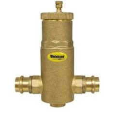 AIR SEPARATOR, WITH REMOVABLE VENT HEAD, WEBSTONE, BRASS, 1" LARGE