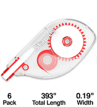 CORRECTION TAPE, STAPLES, WHITE, 6/CT MAIN