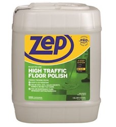 FINISH, ZEP, 5 GALLON, HIGH TRAFFIC FLOOR POLISH LARGE