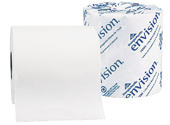 TOILET TISSUE, 1-PLY, WHITE, ENVISION, 1210 SHEETS/ROLL, 80 ROLLS/CT LARGE