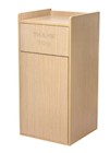 TRASH RECEPTACLE ENCLOSURE, DROP-HOLE & TRAY SHELF, OAK WOOD THUMBNAIL