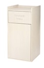 WHITE 40 GALLON WOOD RECEPTACLE ENCLOSURE WITH DROP HOLE AND TRAY SHELF THUMBNAIL