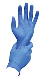 DISPOSABLE GLOVES, AMBITEX, N400, BLUE, NITRILE, EXAM, POWDER FREE, SMALL, 100/BOX LARGE