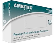 DISPOSABLE GLOVES, AMBITEX, N400, BLUE, NITRILE, EXAM, POWDER FREE, XL, 100/BOX THUMBNAIL