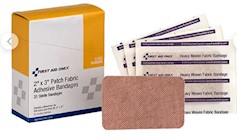 BANDAGES, FIRST AID ONLY, 2" X 3" HEAVY WOVEN FABRIC ADHESIVE, 25/BOX THUMBNAIL