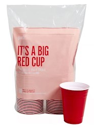 Perk™ Plastic Cold Cup, 16 Oz., Red, 50/Pack LARGE