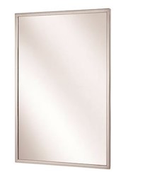 Bradley 18x30 restroom Angled-framed metal mirror ADA compliant- Theft resistant LARGE