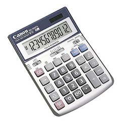 CALCULATOR, 12-DIGIT DESKTOP, CANON HS-1200TS, GRAY/SILVER LARGE