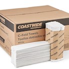 PAPER TOWELS, C-FOLD, WHITE, 1-PLY, 150 SHEETS/PK, 2400/CT THUMBNAIL