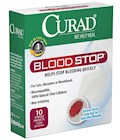 GUAZE BANDAGES, CURAD BLOOD STOP, WHITE, 1" X 1", 10/BOX THUMBNAIL