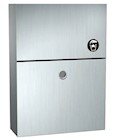 SANITARY NAPKIN DISPOSAL, SURFACE MOUNTED, END-STALL, DUAL ACCESS, STAINLESS STEEL, ASI THUMBNAIL