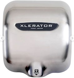 HAND DRYER, NOISE REDUCTION NOZZLE, XLERATOR XL--SB 110-120V, BRUSHED STAINLESS STEEL COVER LARGE