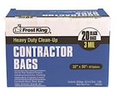 42 GALLON, 3.0 MIL, BLACK, 42" x 50", CONTRACTOR RECYCLING BAGS, FROST KING, 20/PK THUMBNAIL