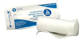 GAUZE BANDAGES, DYNAREX, CONFORMING STRETCH, 3", 1/ROLL THUMBNAIL