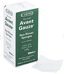 GAUZE SPONGES, MEDLINE CARING, 4" X 4", NON-STERILE 4-PLY NON-WOVEN, 200/BOX LARGE