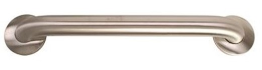 GRAB BAR, 16" X 1.5", CONCEALED SCREW, ROUND FLANGE, SATIN STAINLESS STEEL THUMBNAIL