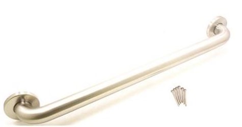 GRAB BAR, 36" X 1.5", SATIN STAINLESS STEEL, (39" OVERALL LENGTH) LARGE