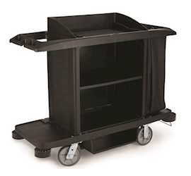 HOUSEKEEPING CART, FULL SIZE, RUBBERMAID COMMERCIAL, BLACK LARGE