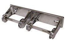 DISPENSER, DUAL-ROLL, STANDARD HOUSEHOLD SIZE ROLL, CHROME, SELF-LOCKING THUMBNAIL