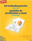 THERMAL POUCHES, LETTER ,100/PACK THUMBNAIL