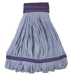 WET MOP HEAD, LARGE, TUBE, MICROFIBER, BLUE, CANVAS HEADBAND LARGE