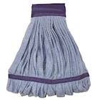 WET MOP HEAD, LARGE, TUBE, MICROFIBER, BLUE, CANVAS HEADBAND THUMBNAIL