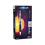 PENS, GEL, RETRACTABLE, UNIBALL 207, MEDIUM POINT, BLACK, 0.7MM, 12/BX LARGE