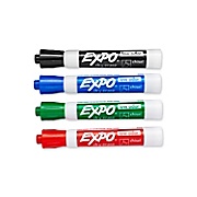 Expo® Low Odor Chisel Tip Dry-Erase Markers, Assorted Primary, 4 Pack THUMBNAIL