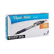 Paper Mate Profile Retractable Ballpoint Pen, Bold Point, Black, Dozen LARGE