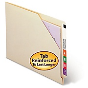 Smead® End Tab File Jacket, Reinforced Straight-Cut Tab, Letter Size, Manila, 100/Box (75700) THUMBNAIL