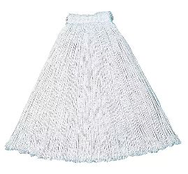 WET MOP HEAD, RUBBERMAID, V SERIES, COTTON, CUT-END, LARGE, WHITE LARGE