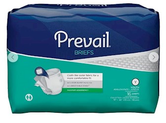 DISPOSABLE BRIEFS, YOUTH, MAXIMUM ABSORBENCY, PREVAIL, 96/CT LARGE