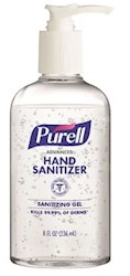 HAND SANITIZER, PURELL, REFRESHING GEL, CLEAN SCENT, 8 OZ PUMP BOTTLE LARGE