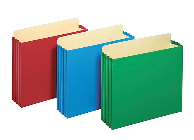 FILE, DRAWER POCKETS, HEAVY DUTY, EXPANDING, STAPLES, LETTER SIZE, ASSORTED COLORS, 4/PK THUMBNAIL