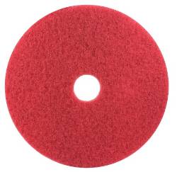 19" Red Floor Pad, Buffing, 3M, 5/Ct LARGE