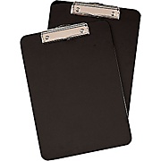 Plastic Clipboards, Letter, Black, 9" x 12 3/8", 2/Pk THUMBNAIL