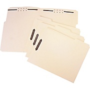 Reinforced Fastener Folders, Letter, 3 Tab, Manila, 50/Box LARGE
