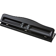 Adjustable 3-Hole Punch, 10 Sheet/20 Lb., Black THUMBNAIL
