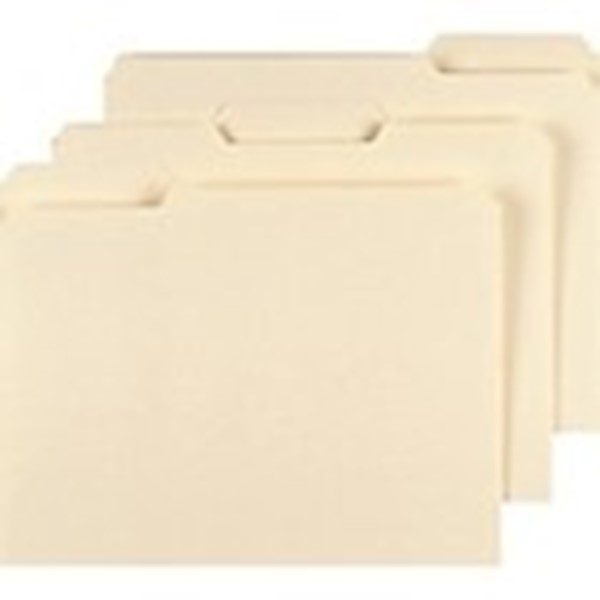 File Folders, 3 Tab, Heavyweight, Manila, Letter, 50/Box THUMBNAIL