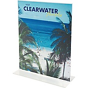 Vertical Stand-Up Sign Holders, Clear, 11" H x 8 1/2" W THUMBNAIL