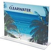 Horizontal Stand-Up Sign Holders, Clear, 8 1/2"H x 11"W THUMBNAIL