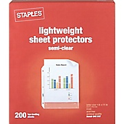 SHEET PROTECTORS, LIGHT WEIGHT, NONSTICK, TOP-LOADING, SEMI-CLEAR, 2.0 MIL, 8 1/2" X 11", 200/CT THUMBNAIL