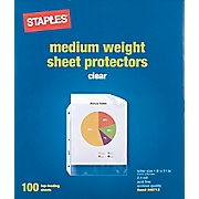 Staples® Nonstick Top-Loading Sheet Protectors, Medium-Weight, Clear, 2.4 mil, 8 1/2" x 11", 100/Bx THUMBNAIL